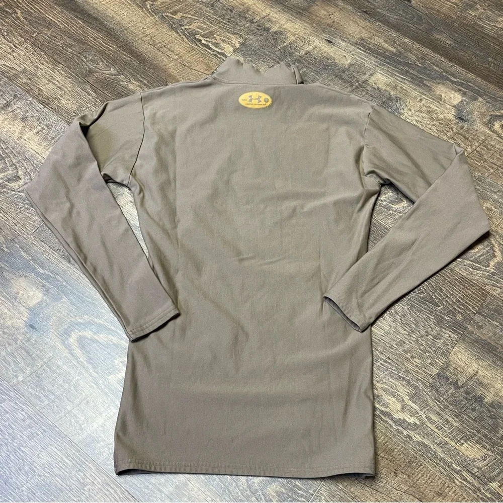 Under Armour Shirt ColdGear MockNeck Mens Medium Tan Brown Fitted Base Layer - Picture 9 of 9